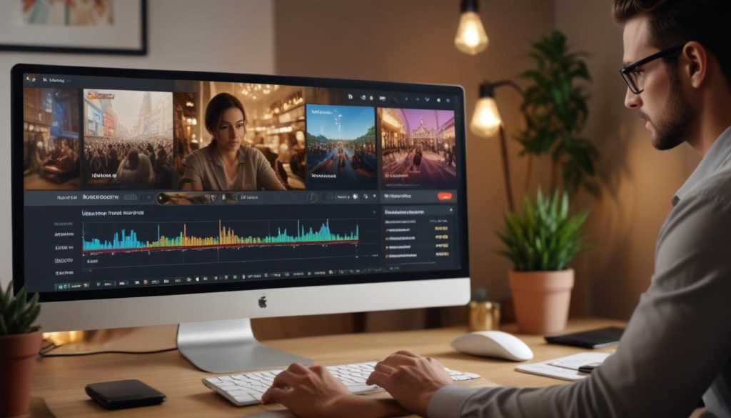 Küçük işletme sahibi, bilgisayar ekranında Google Ads üzerinden elde edilen yatırım getirilerini analiz ediyor.