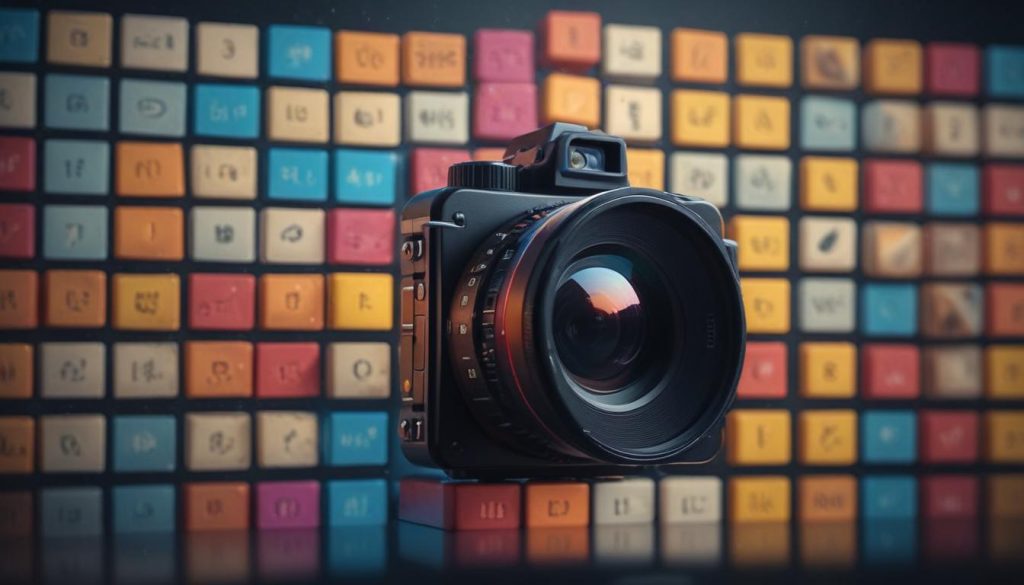 Renkli bloklar ve sosyal medya ikonları içeren yaratıcı bir takvim şablonu, markalar için sosyal medya yönetimi stratejilerini görselleştiriyor.